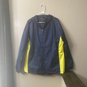 Blue and Yellow Rain Jacket